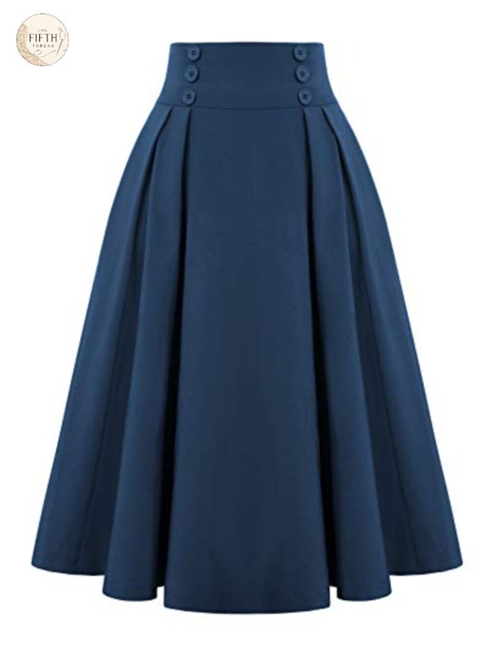 Women's Midi Pleated A-Line Skirt with Pockets
